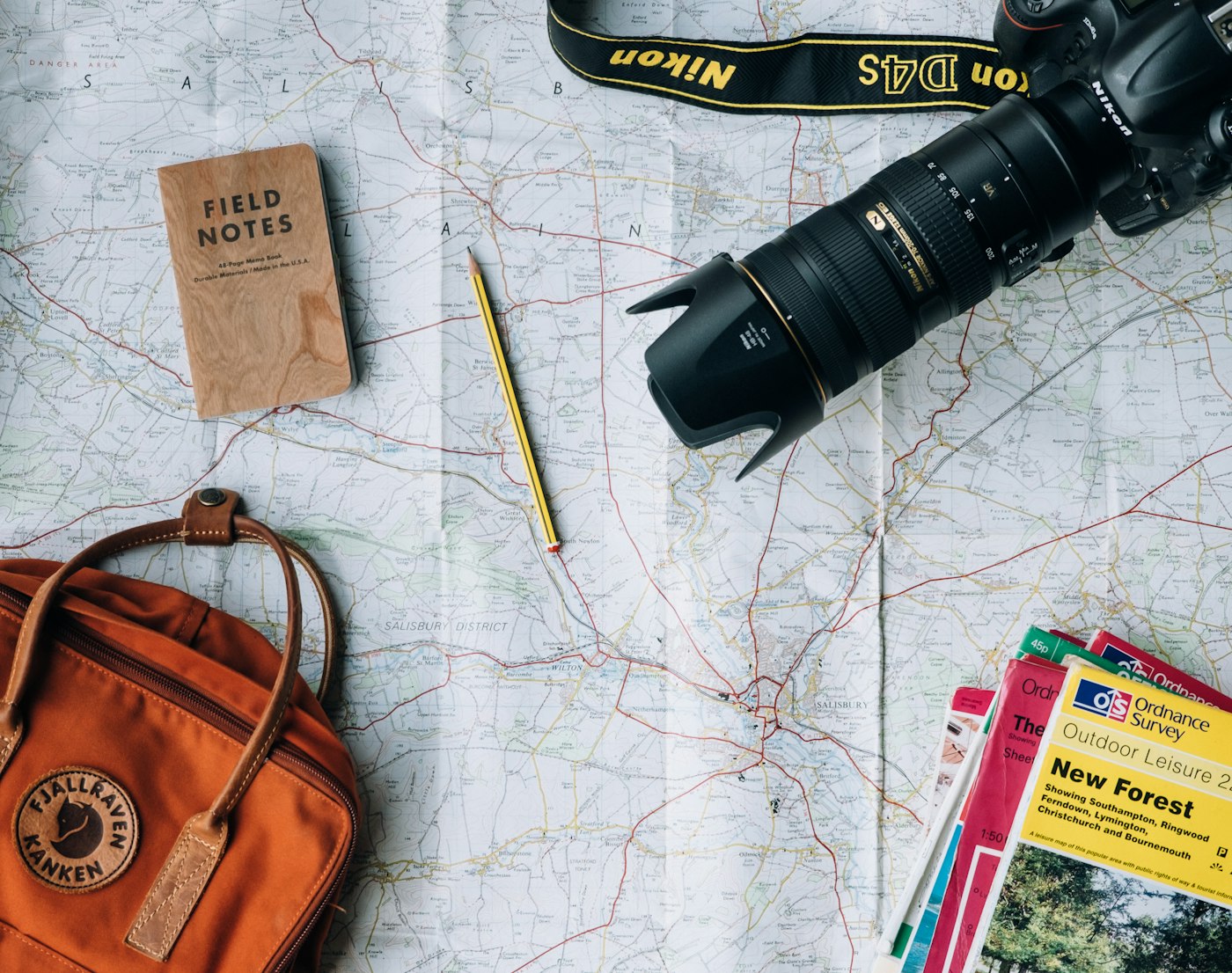 A traveller looking over a map