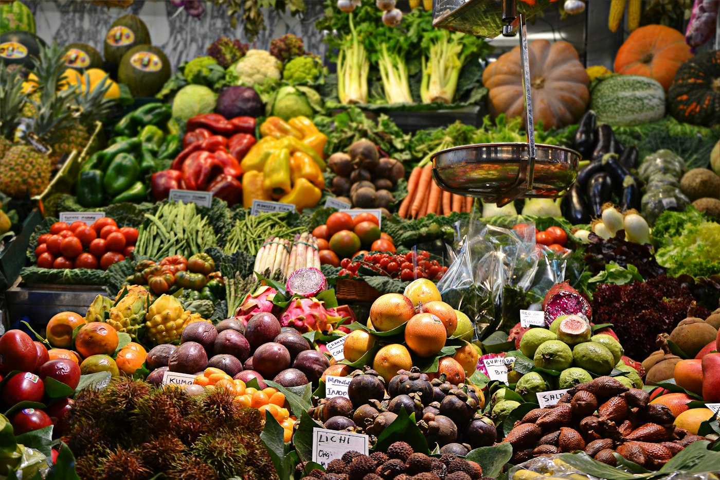 Fresh produce at a market